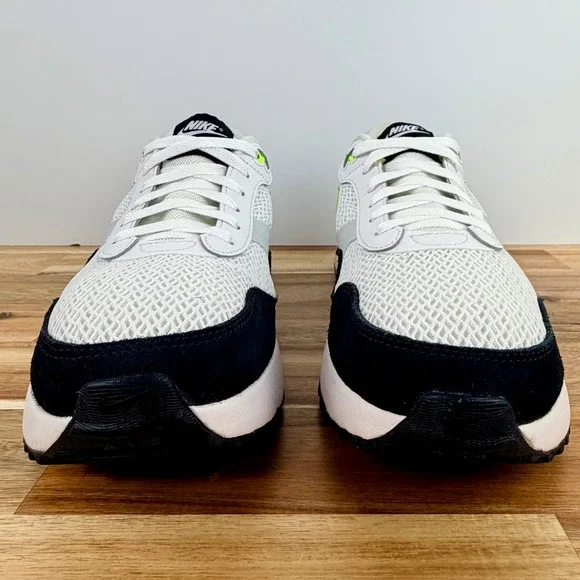 Nike Air Max System Sneakers White Volt‎ Black Athletic Shoes mens Size 9